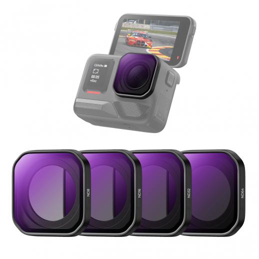 Zestaw filtrów ND K&F CONCEPT Upgrade z przykręcanymi filtrami ND kompatybilny z kamerą sportową Insta360 Ace Pro 2, 4 sztuki: ND8, ND16, ND32, ND64 o neutralnej gęstości, redukcja światła, wielowarstwowy filtr optyczny HD ze szkła optycznego