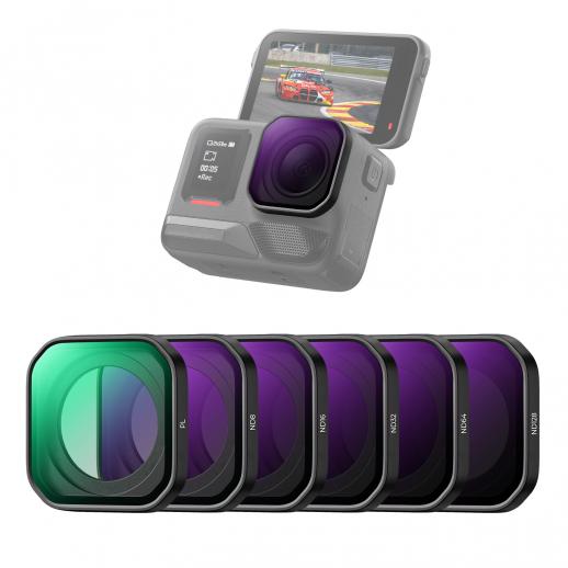Filtr ND K&F CONCEPT Upgrade z gwintem, kompatybilny z Insta360 Ace Pro 2, 6 sztuk PL ND8, ND16, ND32, ND64, ND128, polaryzacyjny, filtr szarości neutralnej, akcesoria do kamer sportowych, szkło optyczne HD z wielowarstwową powłoką