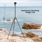 Trípode DSLR de aluminio de 78"/2 m, compacto y portátil para vlogs, monopié con carga de 22 lb/10 kg, K234A7+BH-28L (S210) + kit de limpieza