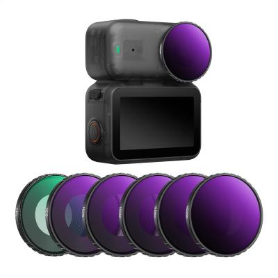 K&F CONCEPT ND CPL-filtersæt kompatibelt med DJI Osmo Nano vloggingkamera, 6-pak ND8 ND16 ND32 ND64 ND256 CPL neutral densitetspolariserende actionkameratilbehør, multicoated HD optisk glas