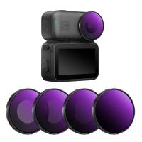 Kit de filtres K&F CONCEPT ND&PL compatible avec la caméra de vlogging DJI Osmo Nano, lot de 4 filtres en verre optique HD multicouches ND8/PL, ND16/PL, ND32/PL et ND64/PL, accessoires pour objectifs de caméras d'action