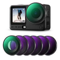 Kit de filtros K&F CONCEPT HD CPL ND compatible con DJI Osmo Action 6 Essential Combo, CPL ND8 ND16 ND32 ND64 ND256, filtro polarizador de densidad neutra con ajuste de rosca para cámara de acción, vidrio óptico multicapa.