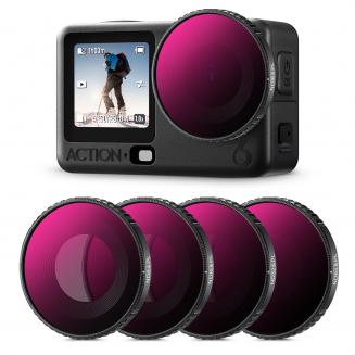 K&F Concept Kit Filtri ND/PL Compatibile con DJI Osmo Action 6, 4Pz ND8/PL ND16/PL ND32/PL ND64/PL Filtro Polarizzatore/Densità Neutra a Vite in Vetro Ottico HD Multirivestito