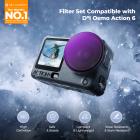 K&F CONCEPT Snap-On CPL ND Filter Kit Kompatibel med DJI Osmo Action 6, 4-pak CPL ND8 ND16 ND32 Neutral Density Polarizing Action 6 Filter Kameratilbehør, Multicoated HD Optisk Glas