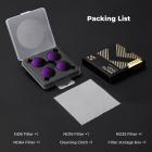 K&F CONCEPT Snap-On ND Filter Kit Kompatibel med DJI Osmo Action 6, 4-pak ND8 ND16 ND32 ND64 Lysreduktions Neutral Density Filter HD Optisk Glas/Multi-Coated Actionkamera Tilbehør