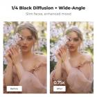 K&F CONCEPT Magnetic Wide Angle Lens & 1/4 Black Diffusion Filter Set Compatible with DJI Osmo Pocket 4/3, 2 Pack Wide-Angle Lens Black Diffusion 1/4 Filter, Magnetic Attach/Multi-Coated/Optical Glass