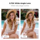 K&F CONCEPT Magnetic Wide Angle Lens & 1/4 Black Diffusion Filter Set Compatible with DJI Osmo Pocket 4/3, 2 Pack Wide-Angle Lens Black Diffusion 1/4 Filter, Magnetic Attach/Multi-Coated/Optical Glass