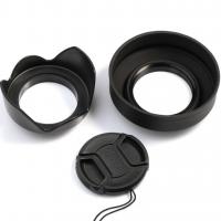 52mm Tulip Flower Lens Hood + Gummi Sammenfoldelig Lens Hood + Center Pinch Lens Cap