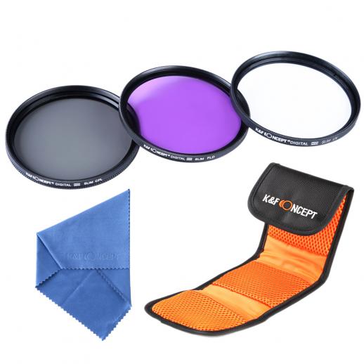 Kit Filtro 55mm UV, CPL, FLD