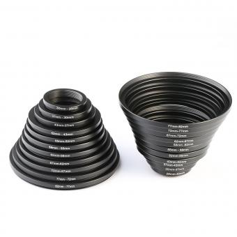 22 في 1 عدسة تصفية الخطوة حلقة مجموعة 11pcs تصعيد الطوق وأجهزة الكمبيوتر Setp أسفل الطوق