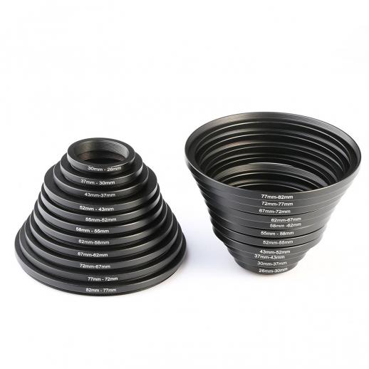 22 في 1 عدسة تصفية الخطوة حلقة مجموعة 11pcs تصعيد الطوق وأجهزة الكمبيوتر Setp أسفل الطوق