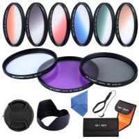 Kit Filtro 52mm UV, CPL, FLD, Blu, Arancione, Grigio, Rosso, Verde, Marrone