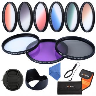 Kit Filtro 52mm UV, CPL, FLD, Blu, Arancione, Grigio, Rosso, Verde, Marrone