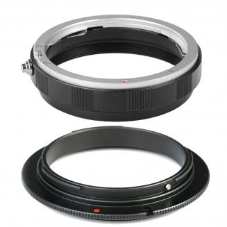 58mm Macro Reverse Adapter Ring + Lens Mount Protection Ring for Canon EOS