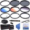 Kit Filtro 55mm UV, CPL, ND4, Arancio graduale, Blu, Grigio, Primo piano +4 +10, Stella 6
