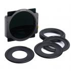ND1000 kvadratfilter 100x100mm + metallhållare + 8 st adapterringar