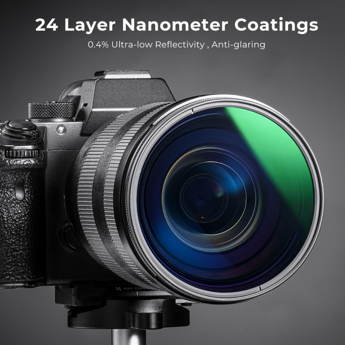 Kit Filtri K&F Concept Nano-D 67mm – CPL + ND8 + ND64 In Vetro Ottico Con 24 Strati Anti-riflesso!