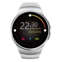 KingWear KW18ラウンドダイヤルスマートウォッチ歩数計Bluetooth 4.0心拍数モニター-シルバー