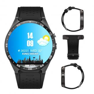 Kingwear KW88 Bluetooth Smartwatch Watchphone Wifi 3G GPS - Black