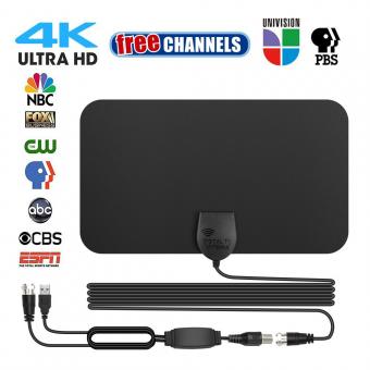Indoor TV Antenna Digital HDTV 4k 1080p ATSC Standard 20-50 miles with USB Amplifier 21*12cm