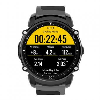 Kingwear FS08 Smartwatch Bluetooth Sportswatch IP68 Waterproof  GPS - Gray