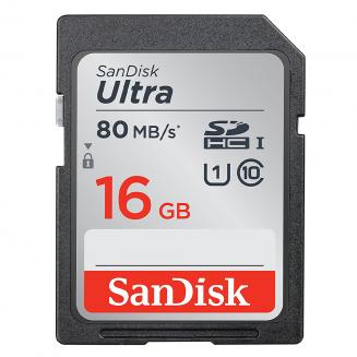 SanDisk Ultra 16GB SDHC UHS-I Card, C10 Up to 80MB/s SDSDUNC-016G-ZN6IN