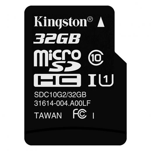 Classe de Cartão de Memória microSDHC 32GB Kingston Classe 10 UHS-I 80MB / s