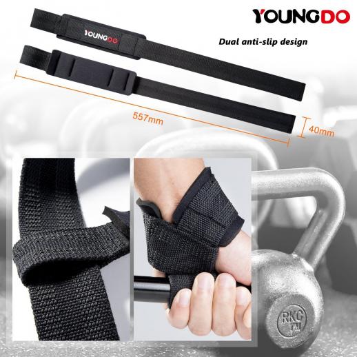 Weight Lifting PADDED Straps Bodybuilding Wrist Hand Bar Heavy Duty Power grip 