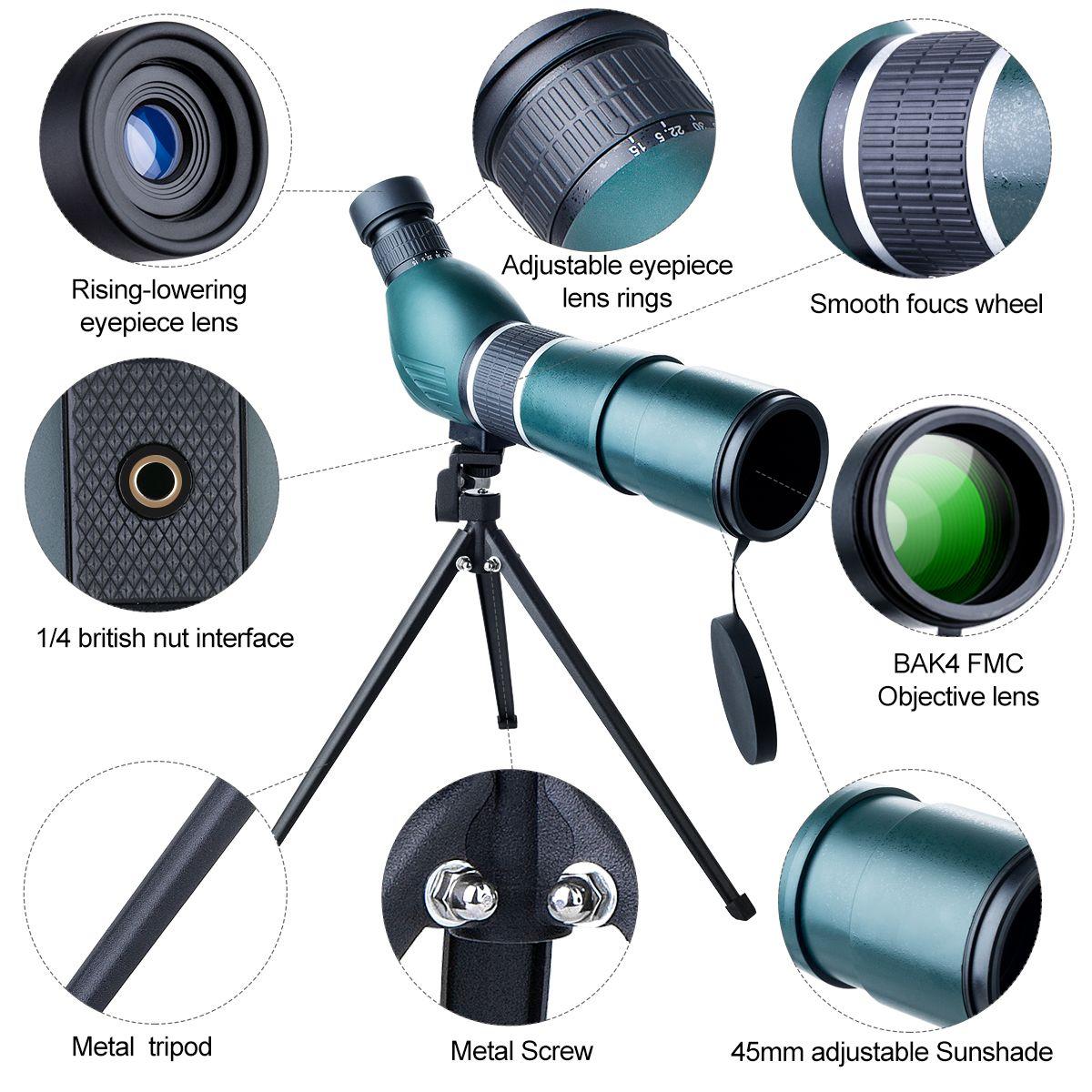Spirit15-45X60A Zoom Bird Mirror Telescope Waterproof Monocular Birdwatching Tripod