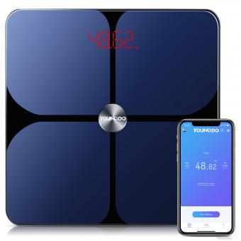 Weight Scale, Smart Scale for Body Weight, Digital Bathroom Scales BMI Weighing Body Fat Scale, Bluetooth 19 Body Composition Monitor Health Analyzer with Smartphone App Blue