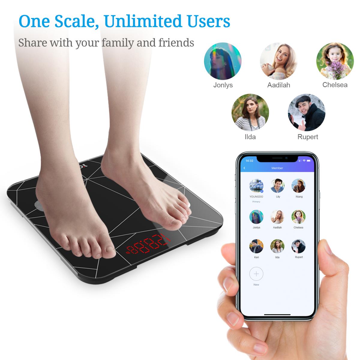 Body Fat Scales Smart BMI Scale Digital Bathroom Scales For Body Weight ...