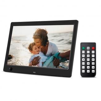 10inch Digital Photo Frame HD LED Videos 1024*600 16:9 with Motion Sensor, MP3/Calendar/Clock/E-book US Plug