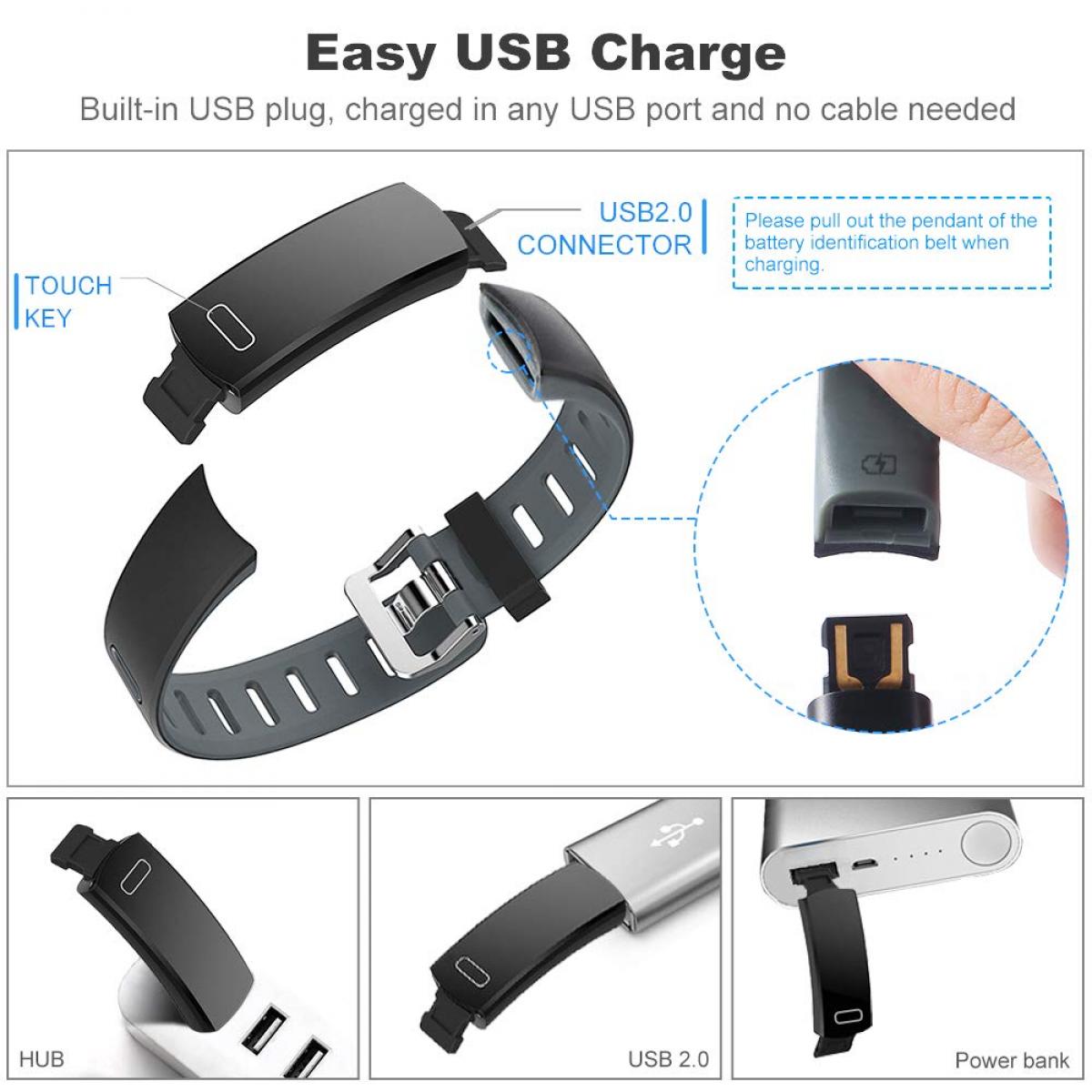 Fitness Tracker, Waterproof Activity Tracker with Step Counter Pedometer Watch, Sleep Monitor Calorie Counter, SMS/Call Remind, Slim Smart Bracelet for Kids Women Men