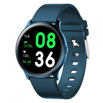 KW19 Pro Full Screen Touch Smart Watch Blood Pressure Heart Rate Monitor Fitness Tracker-Blue