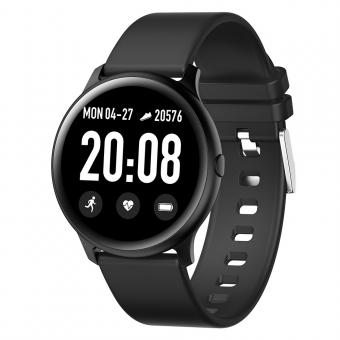 KW19 Pro Full Screen Touch Smart Watch Blood Pressure Heart Rate Monitor Fitness Tracker-Black