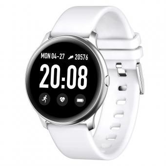 KW19 Pro Full Screen Touch Smart Watch Blood Pressure Heart Rate Monitor Fitness Tracker- White