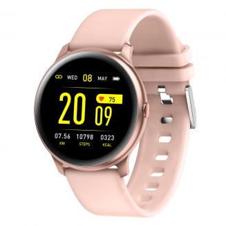 KW19 Pro Full Screen Touch Smart Watch Blood Pressure Heart Rate Monitor Fitness Tracker-Pink