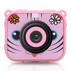 AT-G20G Kids Camera Waterproof 1080P HD Action Camera for Birthday Holiday Gift Camera Toy 2.0'' LCD Screen (pink)