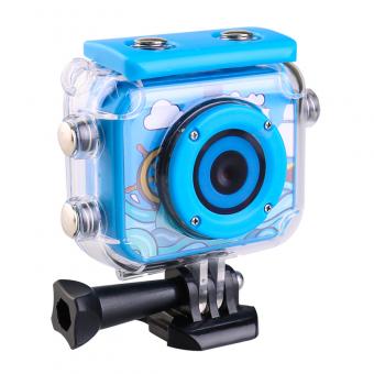 AT-G20B Kids Action Camera 1080P HD Waterproof Video Digital Children Sports Camcorder, 32GB TF Card (Blue)