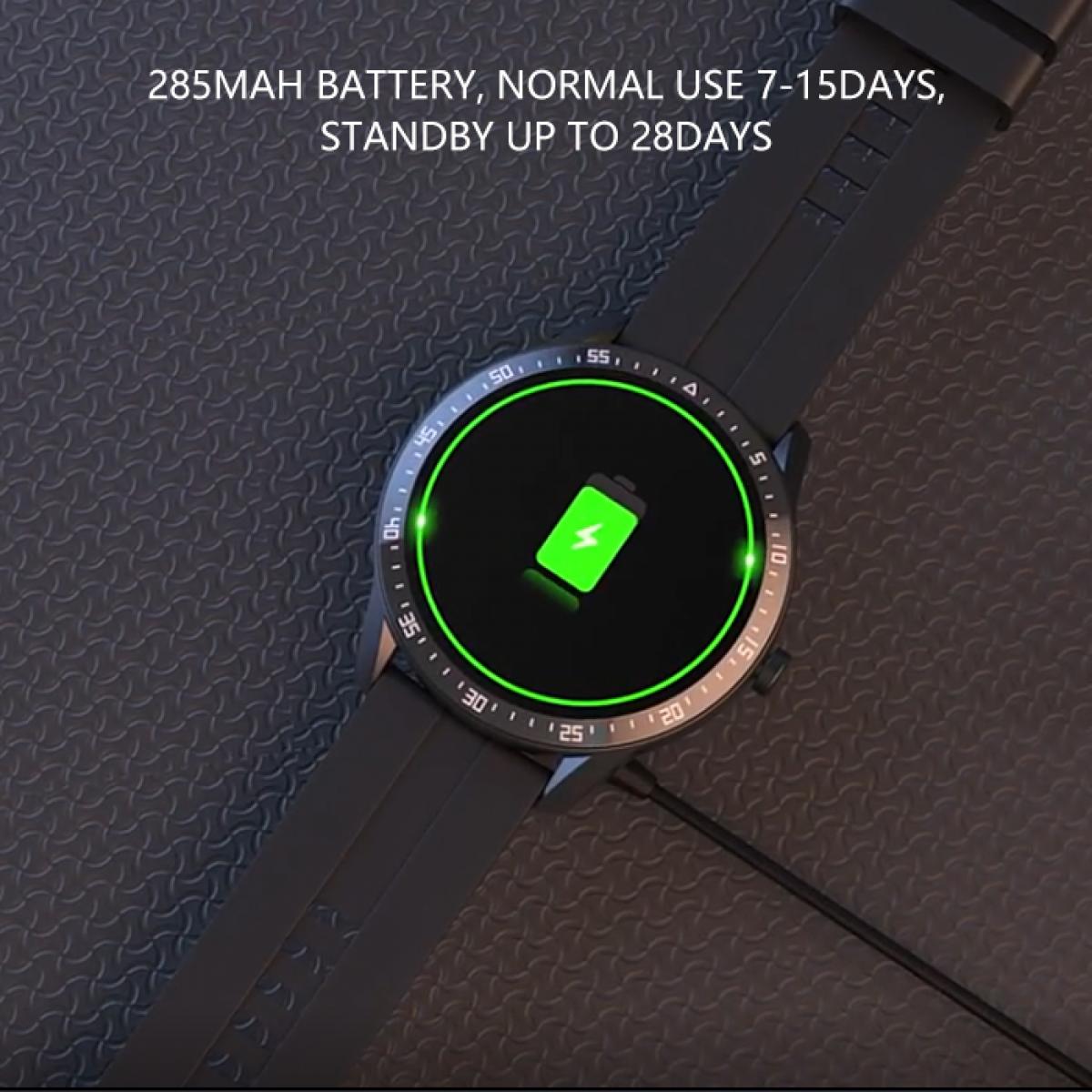 G1スマートウォッチフィットネストラッカー1.28インチフルタッチスクリーン心拍数モニターIP68防水ブラック