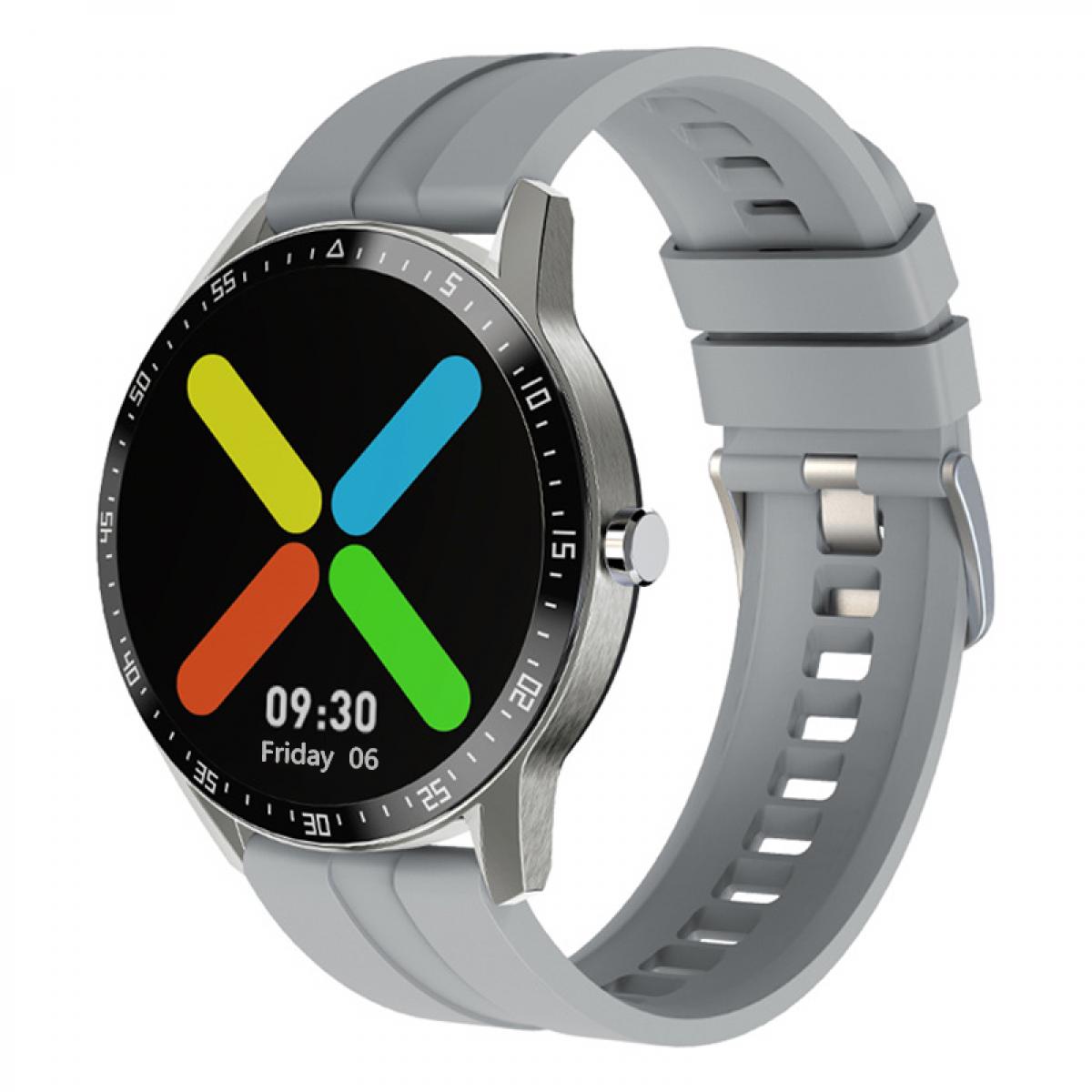 G1 smart watch fitness tracker 1.28 inch full touch screen heart rate  monitor IP68 waterproof silver - KENTFAITH