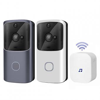 Campainha de vídeo inteligente M10S mini WiFi, campainha de segurança doméstica remota sem fio 720P HD, câmera campainha de visão noturna com áudio 2 vias, à prova de intempéries