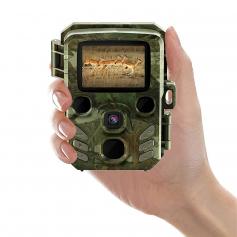 1080P 16MP HD Mini Trail Camera IR Night Vision IP66 Waterproof with 2" LCD 0.6s Trigger Time for Wildlife Monitoring