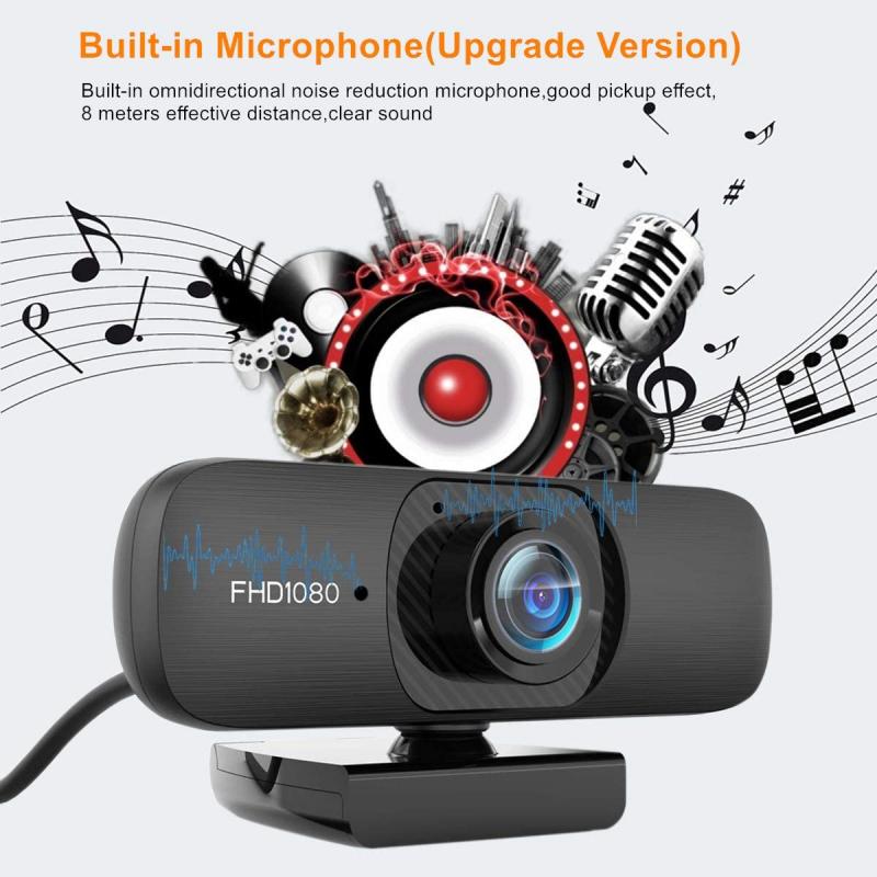 Configurações de áudio e vídeo da webcam