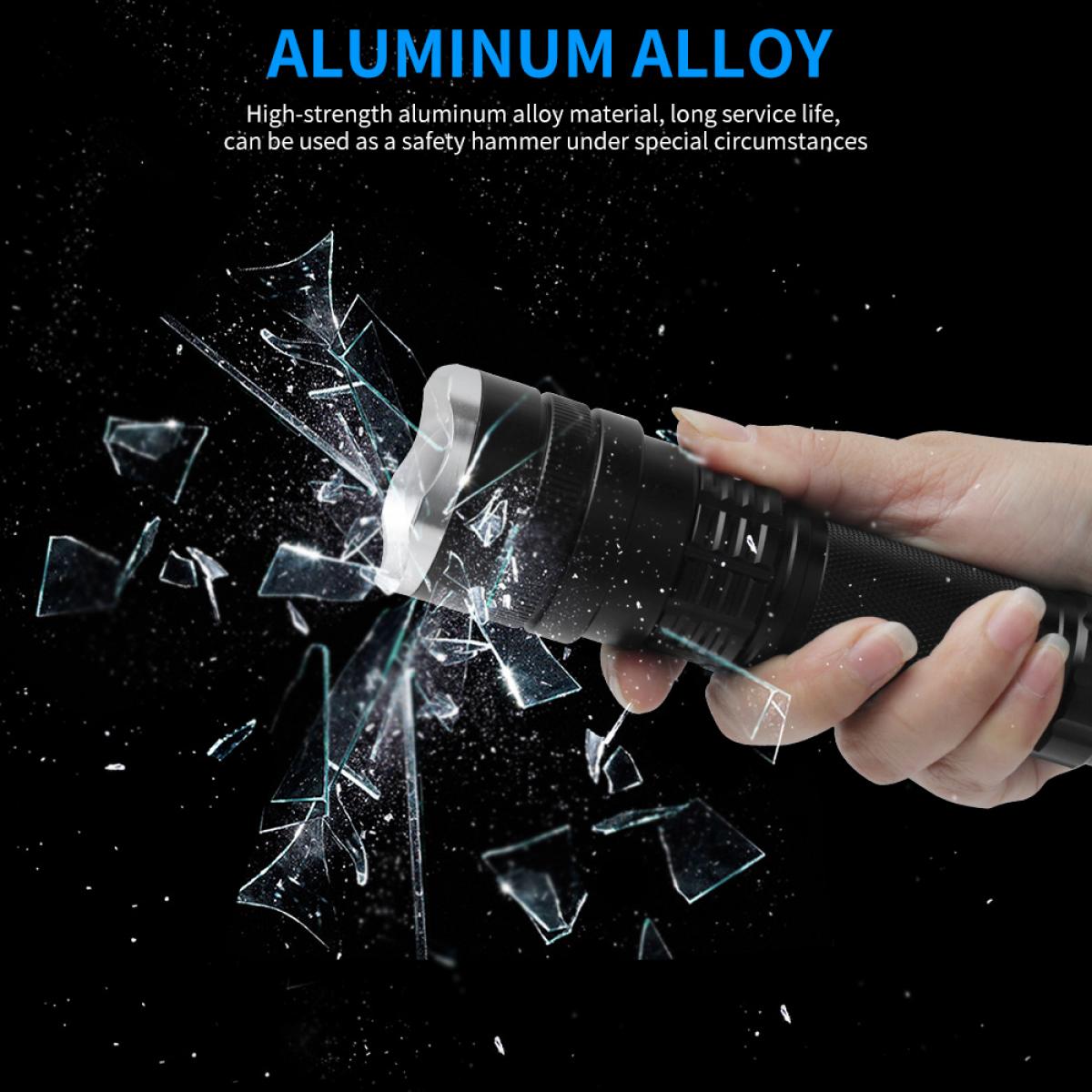 C9 Telescopic USB Zoom IPX4 Waterproof Flashlight, 2000LM Water Resistant Handheld LED Light Best Camping Outdoor Emergency Flashlights