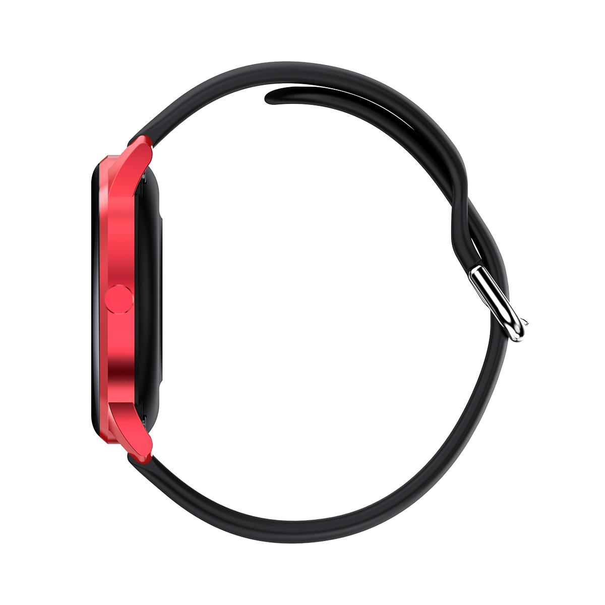 LW29 1.28 polegadas AMOLED círculo completo toque completo ultrafino relógio esportivo inteligente suporta frequência cardíaca, pressão arterial e oxigênio no sangue vários modos esportivos IP68 à prova d'água preto vermelho