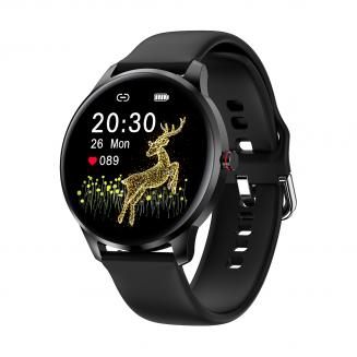 LW29 1.28" Amoled Smart Sports Watch Full Circle Full Touch Ultra-Thin Heart Rate Blood Pressure Blood Oxygen Multi Sports Modes IP68 Waterproof Black