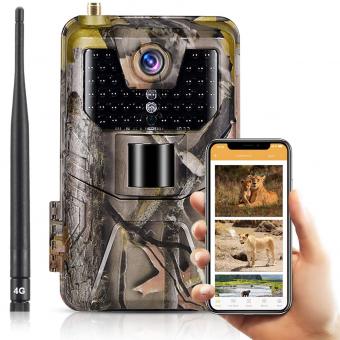 AU LTE 4G Cellular Trail Cameras 30MP 4k Live Video Wireless Camera for Wildlife Monitoring with 120°Detection Range Motion Activated Night Vision Waterproof