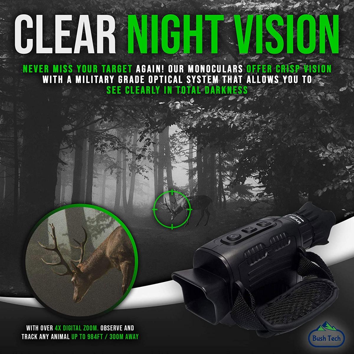 NV3185 Monocular night vision device, portable digital LCD infrared night  vision device KENTFAITH