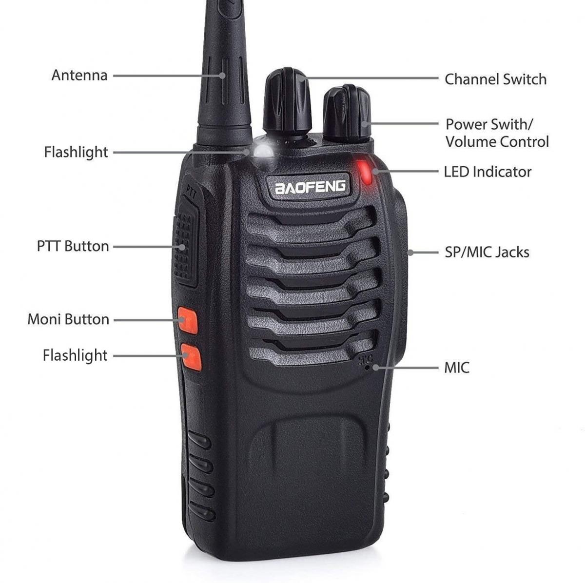 BF-888S dual-purpose walkie-talkie wireless high power (USB connector)